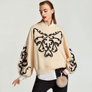Zara Embroidered Sweater M - Worn Once!